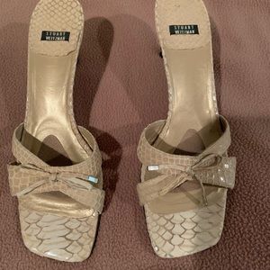 Stuart Weitzman  open toe slip on sandals
